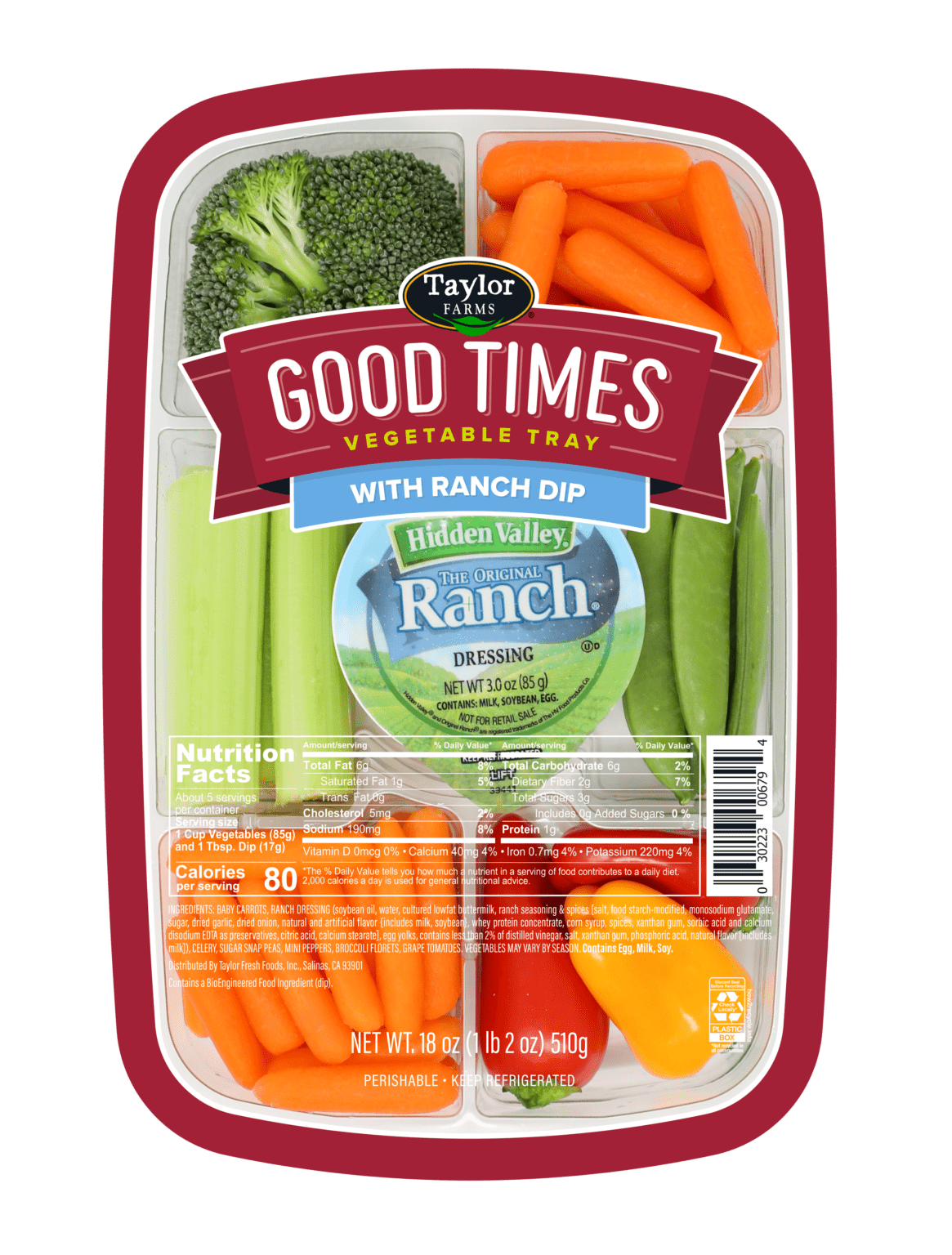 Vegetable Tray With Everything Ranch Dip 52oz | Taylor Farms