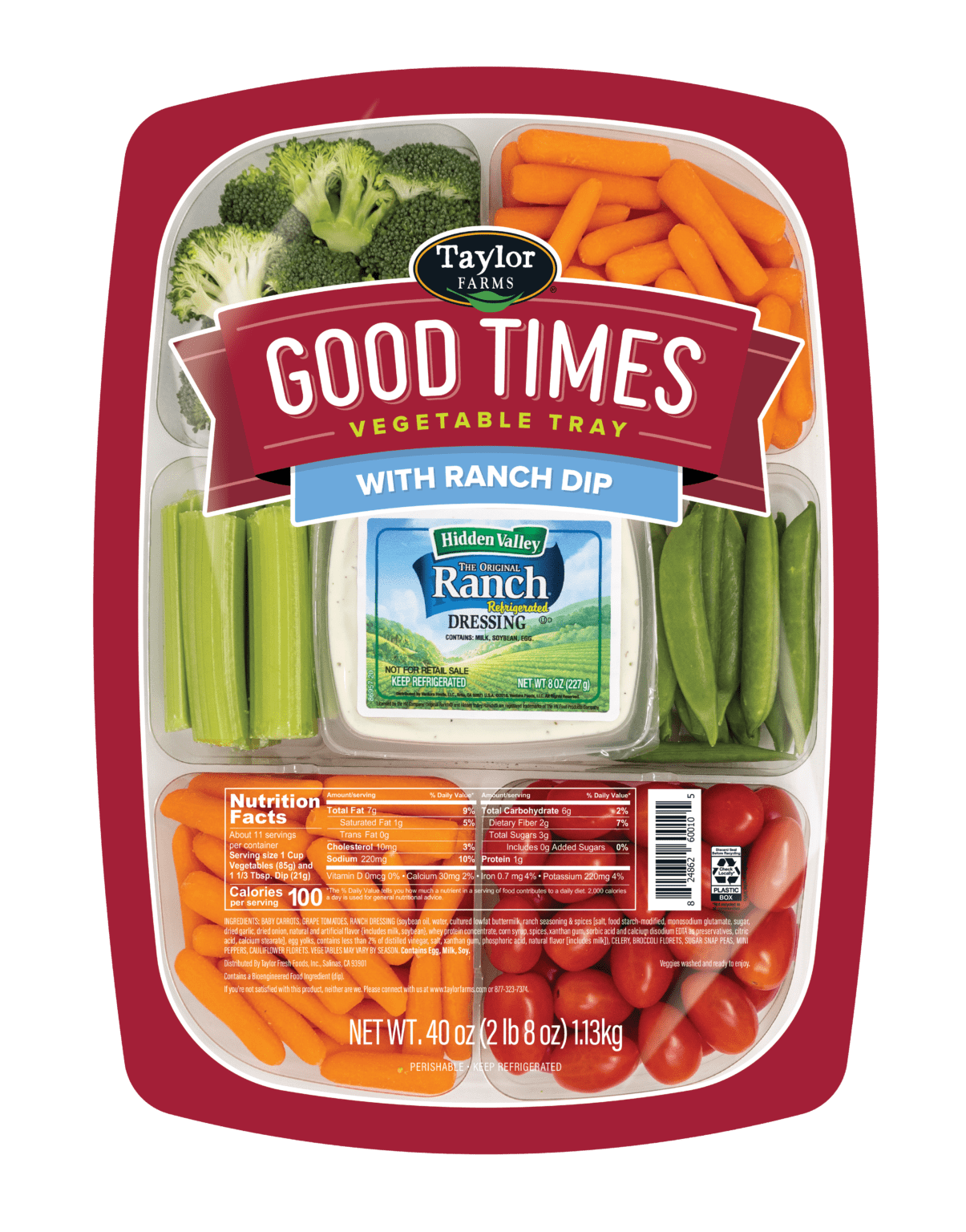 Vegetable Tray With Everything Ranch Dip 52oz Taylor Farms 0495