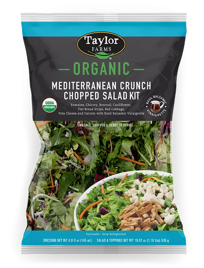 Organic Mediterranean Crunch Chopped Salad Kit Taylor Farms