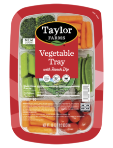 Taylor Farms Vegetable Tray with Peas and Peppers with Hidden Valley Ranch Dip