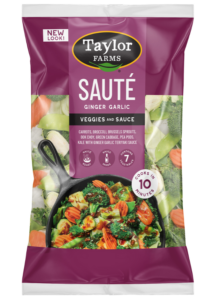 Fresh organic salad mix bag from Taylor Farms, featuring a blend of leafy greens for healthy meals.