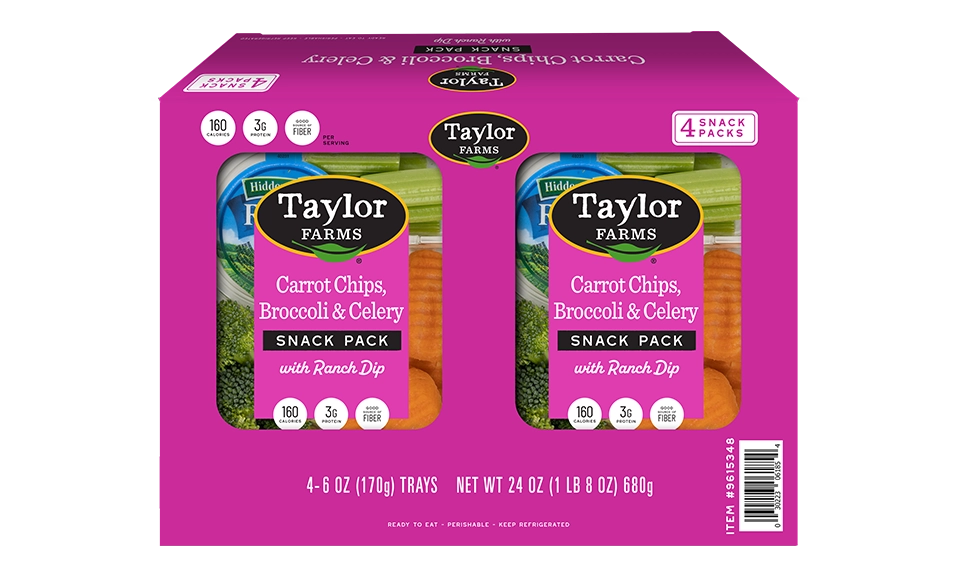 taylor farms carrot chips broccoli celery 4 snack pack