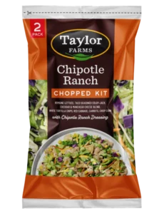 Chipotle Ranch Chopped Salad Kit from Taylor Farms with fresh ingredients and vibrant colors.