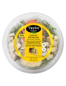 Lemon Parmesan salad with chicken in a single serving pack from Taylor Farms.